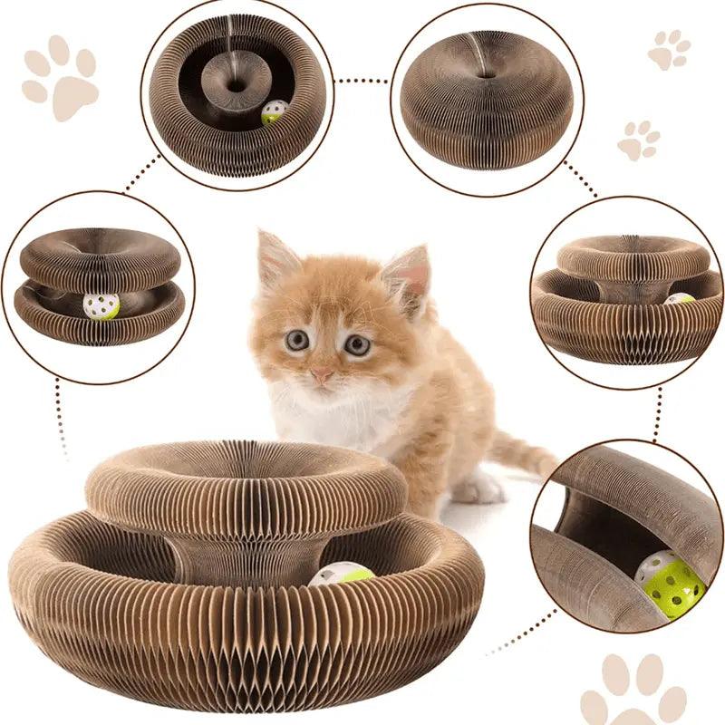 Brinquedo Para Gato Arranhador de Papel Sanfonado Dobrável