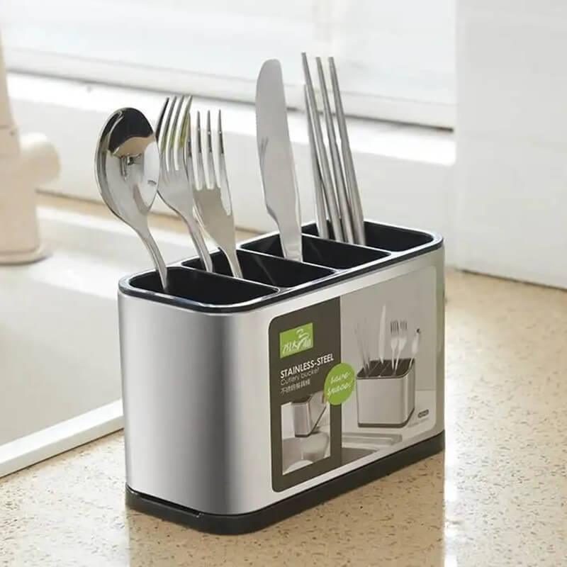 Porta Talher de Aço Inox Para Pia